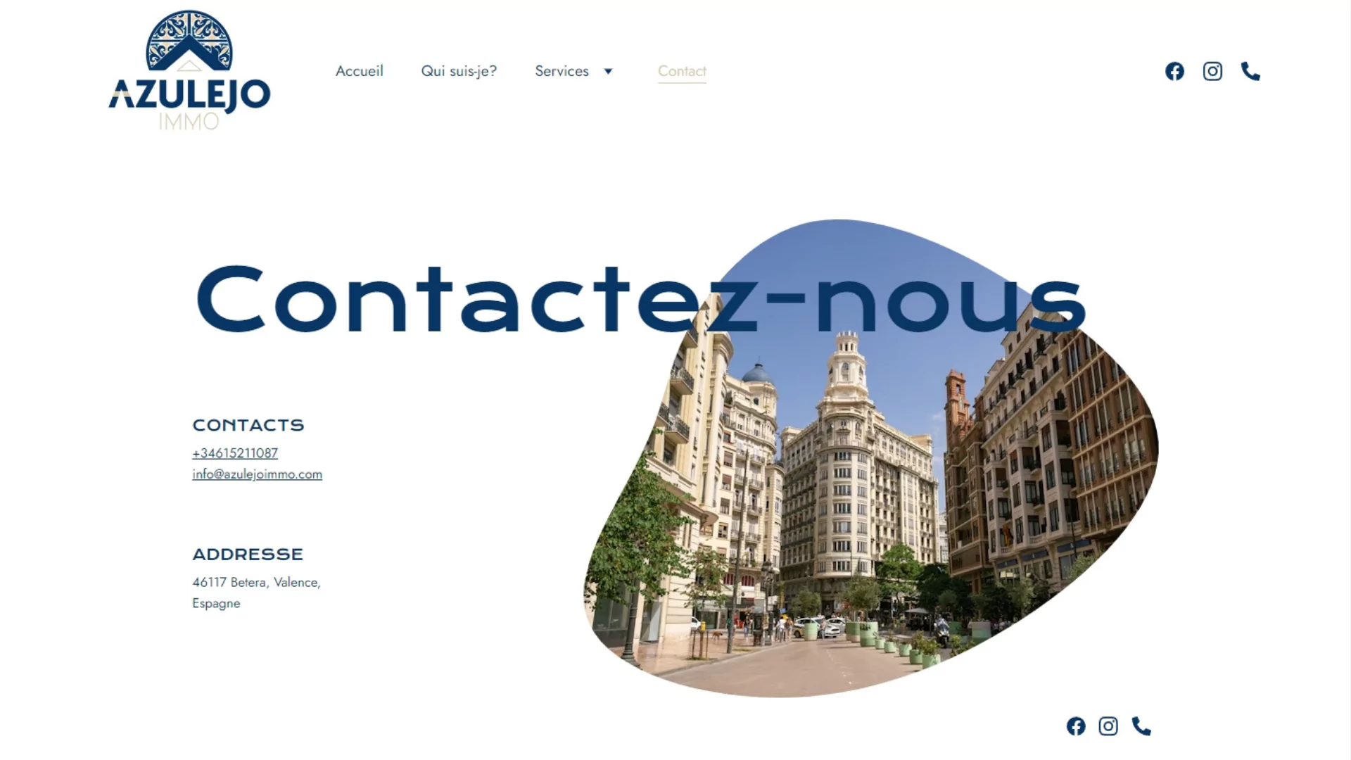 Azulejo Immo Contact Page