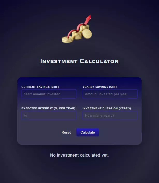 Investment calculator App preview