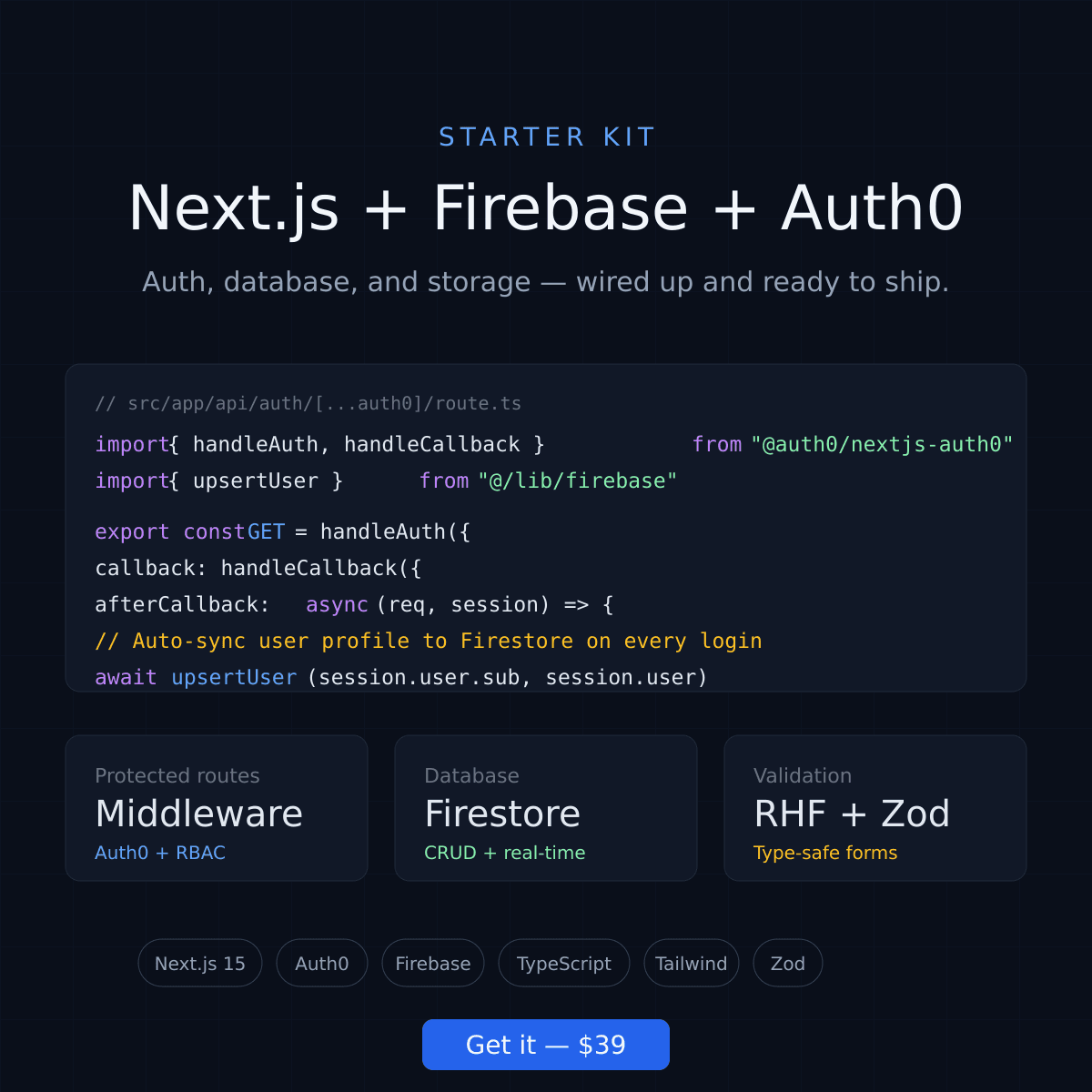 Next.js + Firebase + Auth0 Starter Kit