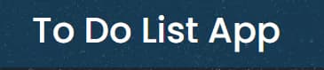To-do list App